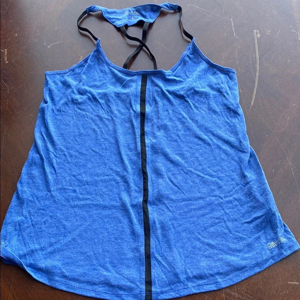 Calvin Klein Performance set of 2 Gray and Blue Women's Tank Tops size Small - Picture 2 of 9